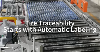 How Can Automatic Print-and-Apply Labeling Be Implemented for Tire Sales and Outbound Shipping? Upstream Scanning Integrated with Two-Stage Roll-Down Labeling